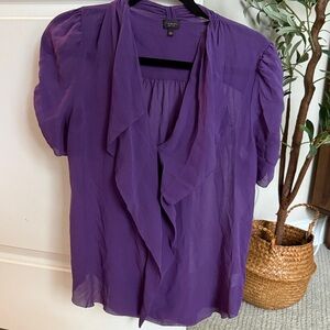 Babaton Purple Ruffled Blouse